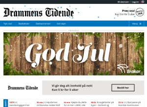 How dt.no looks like on a tablet such as an iPad.