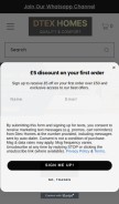 How dtexhomes.co.uk looks like on a mobile device such as an iPhone.