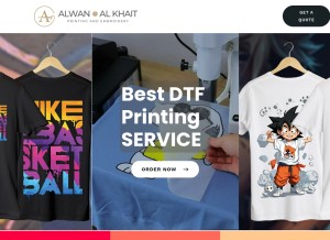 How dtfprintingservice.ae looks like on a tablet such as an iPad.