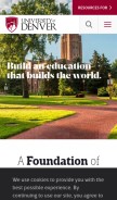 How du.edu looks like on a mobile device such as an iPhone.