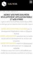 How dualmedia.fr looks like on a mobile device such as an iPhone.