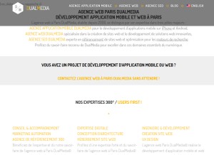 How dualmedia.fr looks like on a tablet such as an iPad.