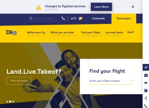 How dubaiairports.ae looks like on a tablet such as an iPad.