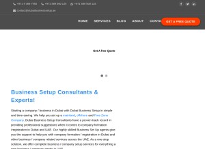 How dubaibusinesssetup.ae looks like on a tablet such as an iPad.