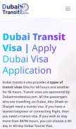 How dubaitransitevisa.com looks like on a mobile device such as an iPhone.