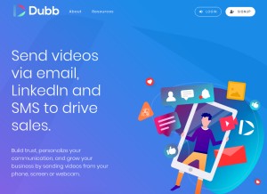 How dubb.com looks like on a tablet such as an iPad.