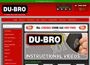 How dubro.com looks like on a tablet such as an iPad.