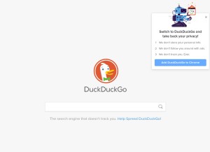 How duckduckgo.com looks like on a tablet such as an iPad.
