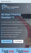 How ductscleaninghouston.com looks like on a mobile device such as an iPhone.