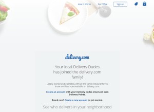 How dudes.delivery.com looks like on a tablet such as an iPad.