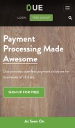 How due.com looks like on a mobile device such as an iPhone.