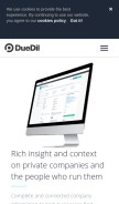 How duedil.com looks like on a mobile device such as an iPhone.