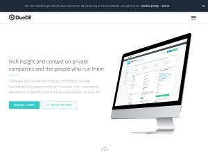 How duedil.com looks like on a tablet such as an iPad.