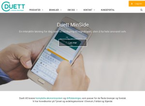 How duett.no looks like on a tablet such as an iPad.