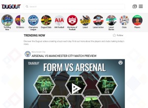 How dugout.com looks like on a tablet such as an iPad.