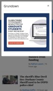 How dukechronicle.com looks like on a mobile device such as an iPhone.