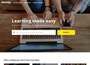 How dummies.com looks like on a tablet such as an iPad.