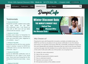 How dumpscafe.com looks like on a tablet such as an iPad.