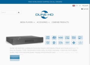 How dune-hd.com looks like on a tablet such as an iPad.