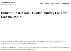 How dunkinrunsonyou.com.co looks like on a tablet such as an iPad.