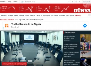 How dunya.com looks like on a tablet such as an iPad.