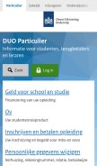 How duo.nl looks like on a mobile device such as an iPhone.