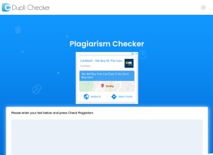 How duplichecker.com looks like on a tablet such as an iPad.