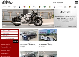 How dupontregistry.com looks like on a tablet such as an iPad.