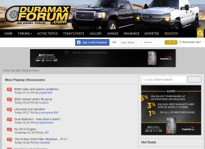 How duramaxforum.com looks like on a tablet such as an iPad.