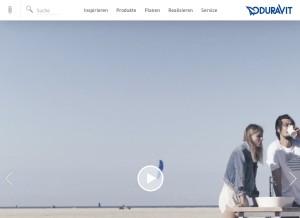 How duravit.de looks like on a tablet such as an iPad.