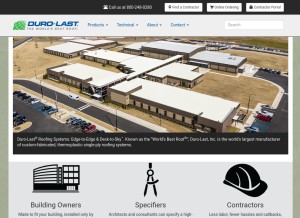 How duro-last.com looks like on a tablet such as an iPad.