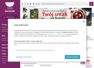 How durszlak.pl looks like on a tablet such as an iPad.