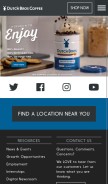 How dutchbros.com looks like on a mobile device such as an iPhone.