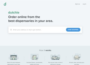 How dutchie.com looks like on a tablet such as an iPad.