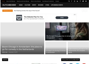 How dutchreview.com looks like on a tablet such as an iPad.