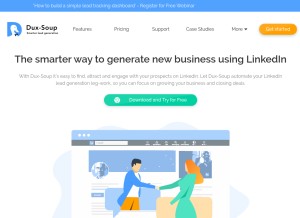 How dux-soup.com looks like on a tablet such as an iPad.