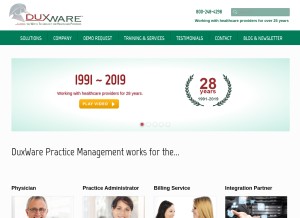 How duxware.com looks like on a tablet such as an iPad.