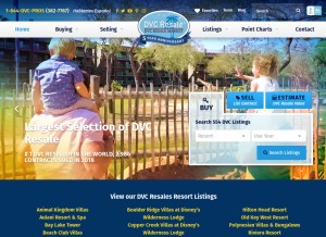 How dvcresalemarket.com looks like on a tablet such as an iPad.
