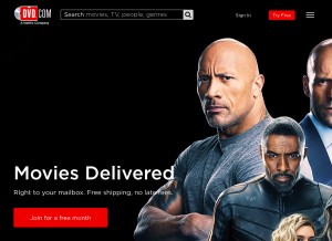 How dvd.com looks like on a tablet such as an iPad.