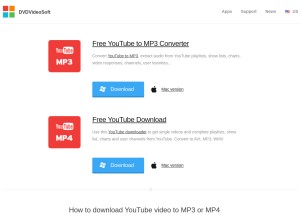 How dvdvideosoft.com looks like on a tablet such as an iPad.