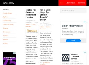 How dwgeek.com looks like on a tablet such as an iPad.