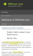 How dwuser.com looks like on a mobile device such as an iPhone.