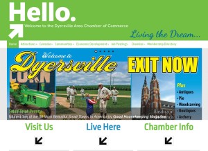 How dyersville.org looks like on a tablet such as an iPad.