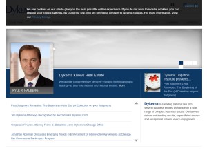How dykema.com looks like on a tablet such as an iPad.