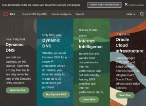 How dyn.com looks like on a tablet such as an iPad.