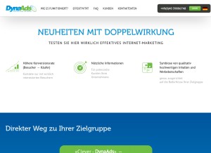 How dynaads.net looks like on a tablet such as an iPad.
