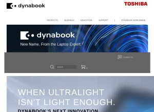 How dynabook.com looks like on a tablet such as an iPad.