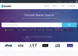 How dynadot.com looks like on a tablet such as an iPad.