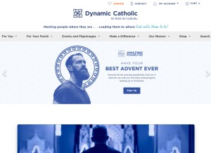 How dynamiccatholic.com looks like on a tablet such as an iPad.