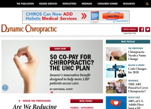 How dynamicchiropractic.com looks like on a tablet such as an iPad.